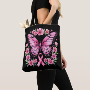 Tote Bag Ruban de sensibilisation au cancer du sein rose