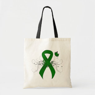 Tote Bag Ruban de sensibilisation au vert avec papillon