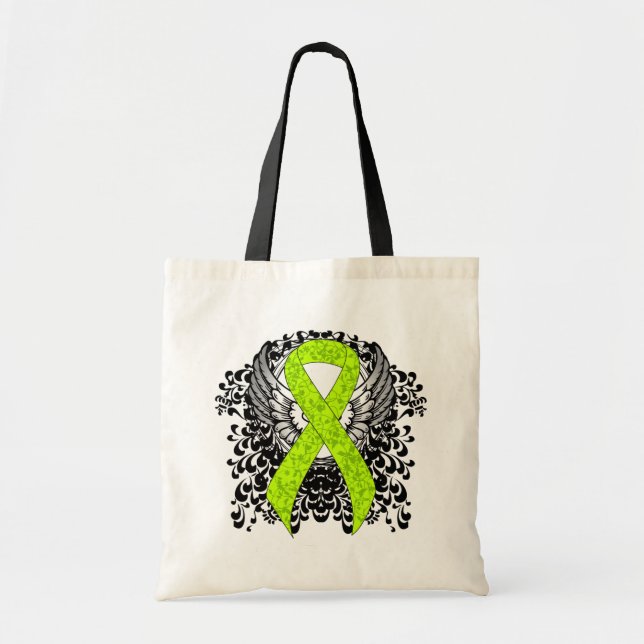 Tote Bag Ruban de sensibilisation au vert de chaux avec ail (Devant)