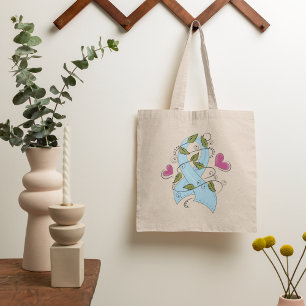 Tote Bag Ruban de sensibilisation bleu