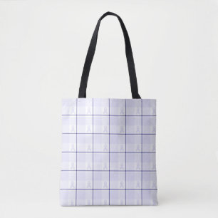 Tote Bag Ruban Lavande à Carreaux pour la Sensibilisation a