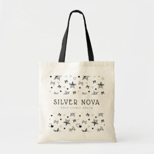 Tote Bag Ruban métallisé en forme de cœur, coquette sombre