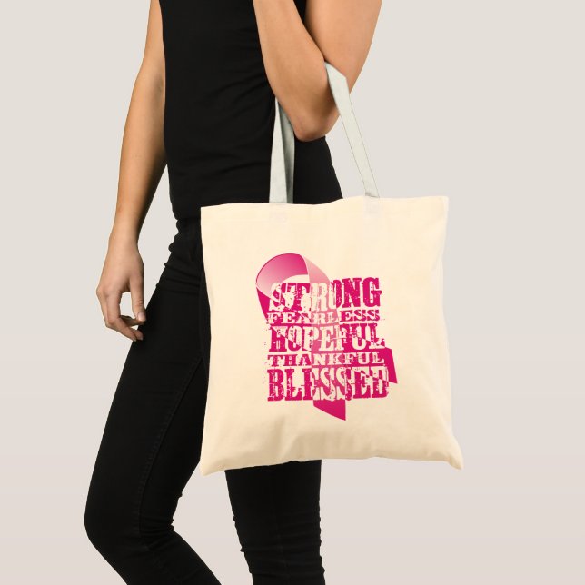 Tote Bag Ruban rose - Affirmations (Devant (produit))