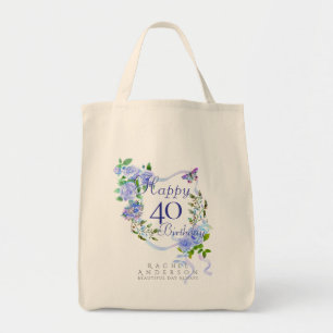 Tote Bag Ruban Rose Bleu 40e Anniversaire
