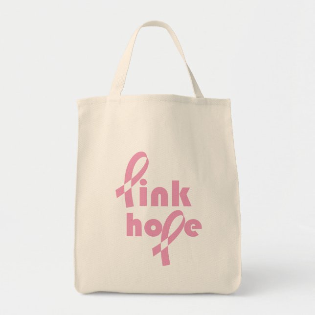 Tote Bag Ruban rose d'espoir (Devant)