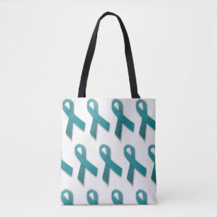 Tote Bag Ruban turquoise fourre-tout bilatéral