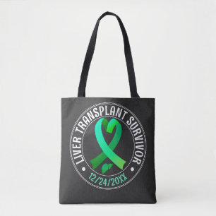 Tote Bag Ruban vert personnalisé pour survivant d'une greff