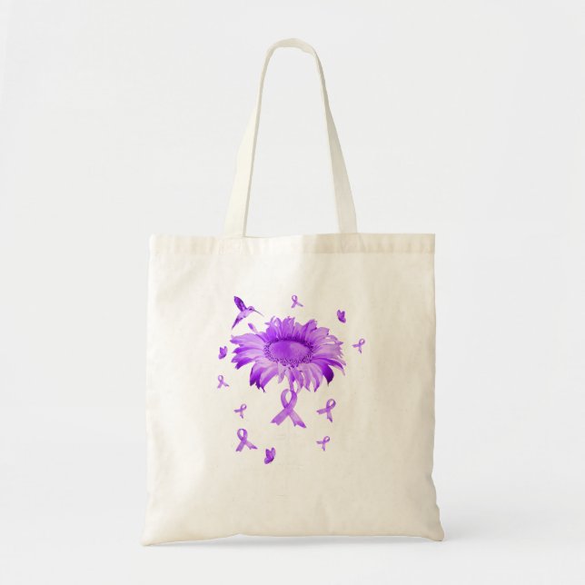 Tote Bag Ruban Violet Daisy Faith - Sensibilisation à l'épi (Devant)