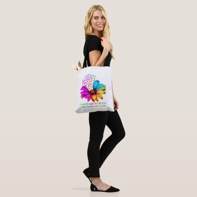 Tote Bag Rubans Fleur de Toutes et Chaque Couleur pour lutt (Sur le modèle)