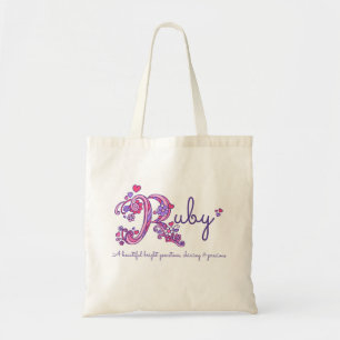 Tote Bag Ruby Girls nom et sens R monogramme
