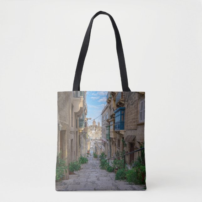 Tote Bag Rue de pierre étroite à Malte (Devant)