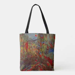 Tote Bag Rue Montorgueil aux drapeaux de Claude Monet