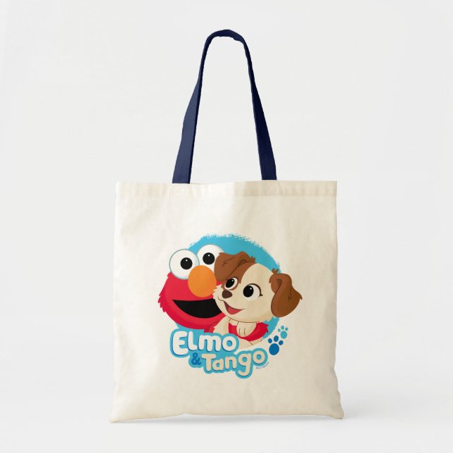 Tote Bag Rue Sésame | Badge Elmo & Tango (Devant)