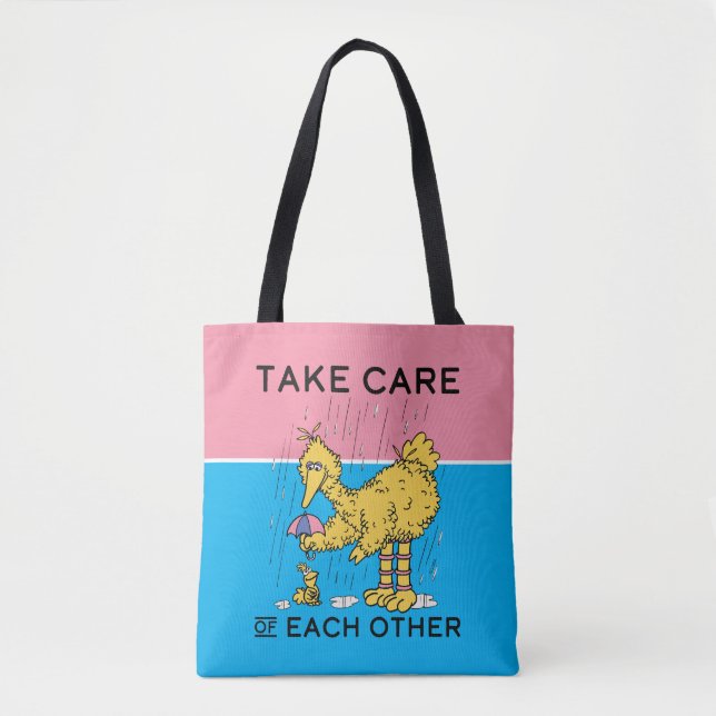 Tote Bag Rue Sésame | Big Bird Prenez soin de vous (Devant)