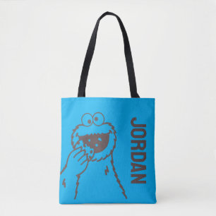 Tote Bag Rue Sésame   Cookie Monster   Ajouter Votre Nom