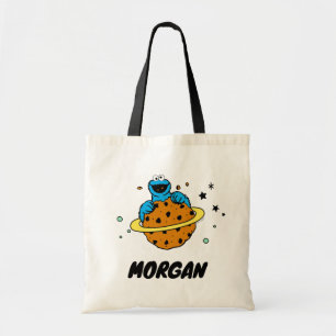 Tote Bag Rue Sésame   Cookie Monster   Ajouter Votre Nom