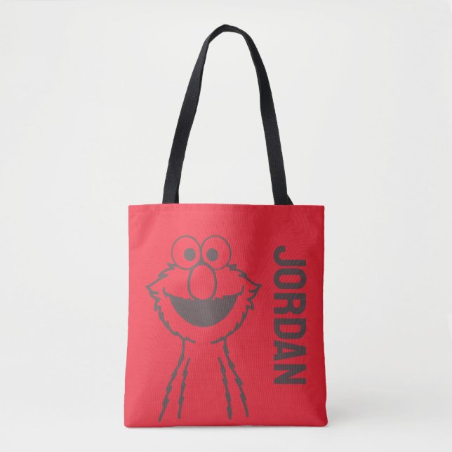 Tote Bag Rue Sésame | Elmo | Ajouter Votre Nom (Devant)