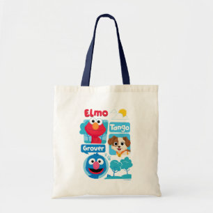 Tote Bag Rue Sésame   Elmo, Tango, & Grover Park Graphic