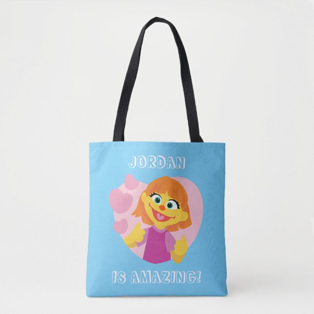 Tote Bag Rue Sésame | Julia Coeur rose (Devant)