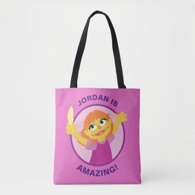 Tote Bag Rue Sésame | Julia Holding Feather (Devant)