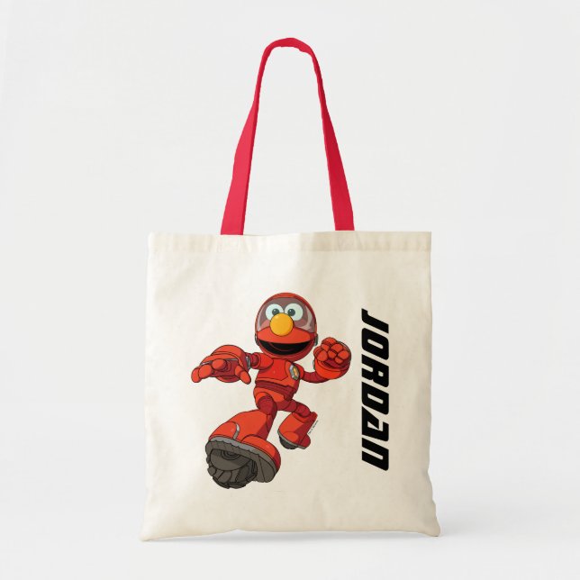 Tote Bag Rue Sésame | Méca Builders Elmo Ajouter Votre Nom (Devant)