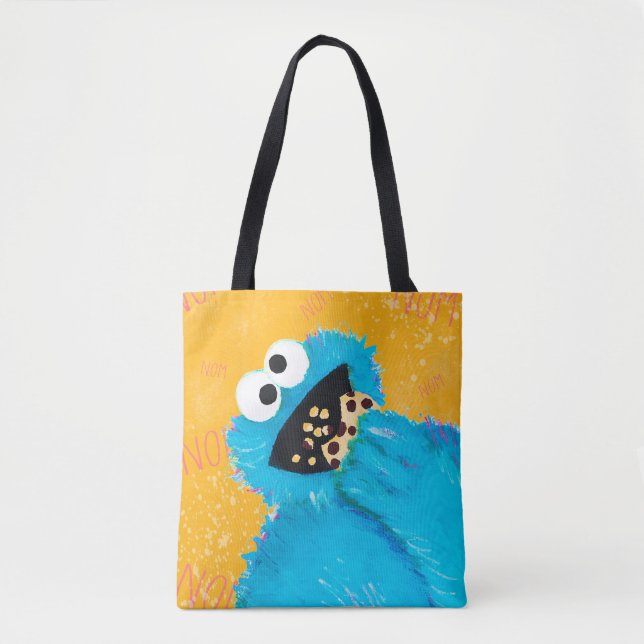 Tote Bag Rue Sésame | Nom Nom Nom Cookie Monster (Devant)