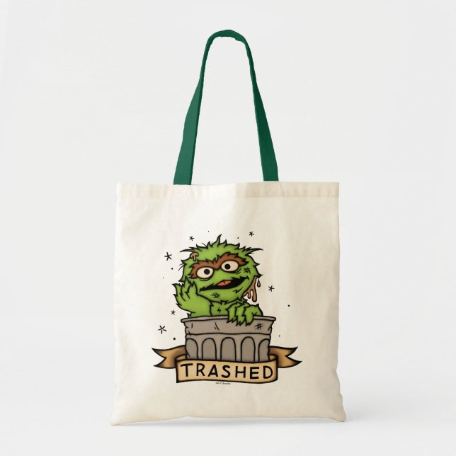 Tote Bag Rue Sésame | Oscar the Grouch Trashed (Devant)