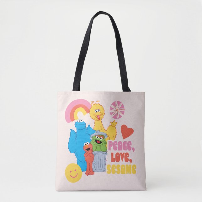 Tote Bag Rue Sésame | Paix, Amour, Sésame (Devant)