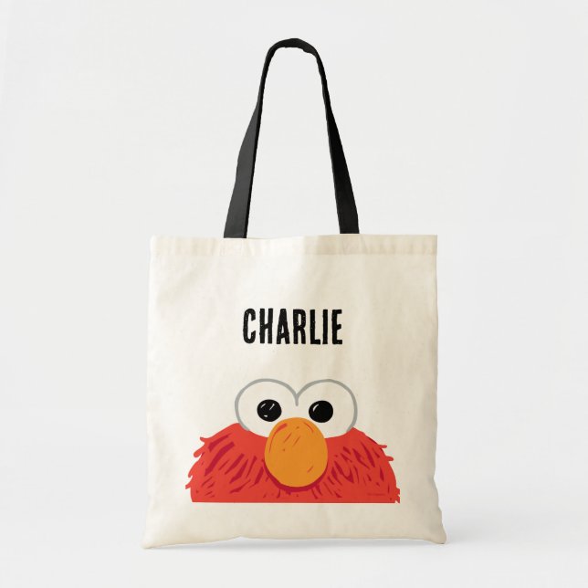 Tote Bag Rue Sésame | Personnalisé Elmo Big Face (Devant)