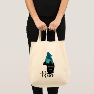 Tote Bag Run Motivation Trouve Vous Drôle Ours Graphique