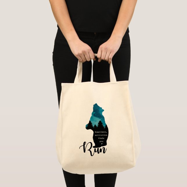 Tote Bag Run Motivation Trouve Vous Drôle Ours Graphique (Devant (produit))