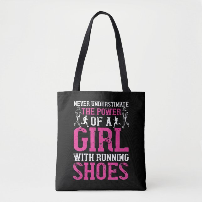 Tote Bag Running - Never underestimate champion (Devant)