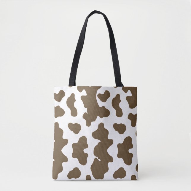 Tote Bag Russe Brown & Vache blanche Imprimer Pays Ouest (Devant)