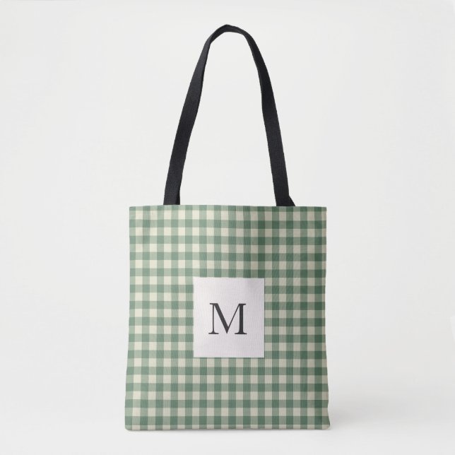 Tote Bag Russe Vert En vichy moderne Noël (Devant)