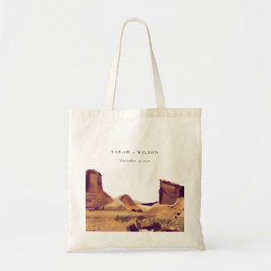 Tote Bag Rustic Boho Watercolor Mariage paysage du désert