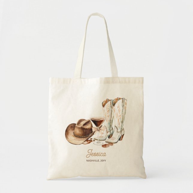 Tote Bag Rustic Brown Western Adult Birthday Cowgirl  (Devant)