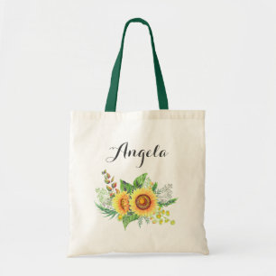 Tote Bag Rustic Sunflower Wedding Bridesmaid Personalized