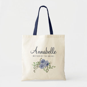 Tote Bag Rustique Floral Navy Bleu Mère de la mariée Modern