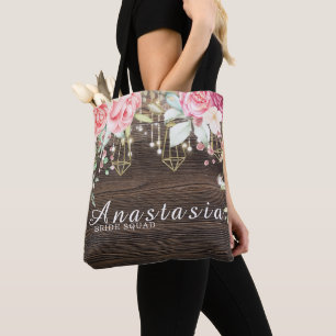 Tote Bag Rustique Mariage Floral Équipe de mariée personnal
