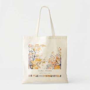 Tote Bag Rustique Pastel Jaune automne Mariage paysage auto