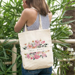 Tote Bag Rustique vif rose Aquarelle rose Mariage Floral<br><div class="desc">Pour toute autre personnalisation ou tout autre élément correspondant,  n'hésitez pas à me contacter à l'adresse yellowfebstudio@gmail.com</div>