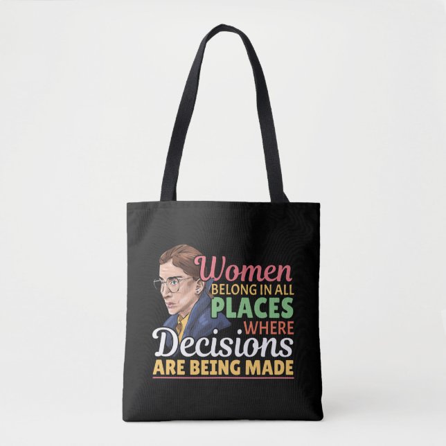Tote Bag Ruth Bader Ginsburg avocate féministe Juge (Devant)