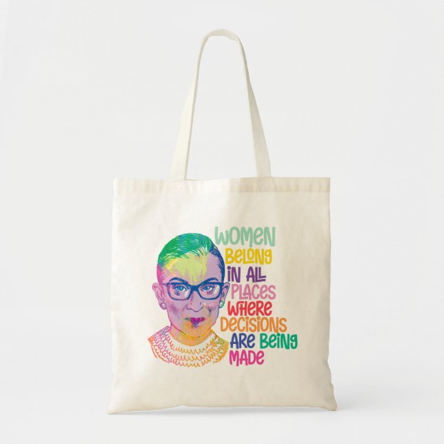 Tote Bag Ruth Bader Ginsburg Femmes Dans Tous Les Endroits (Devant)