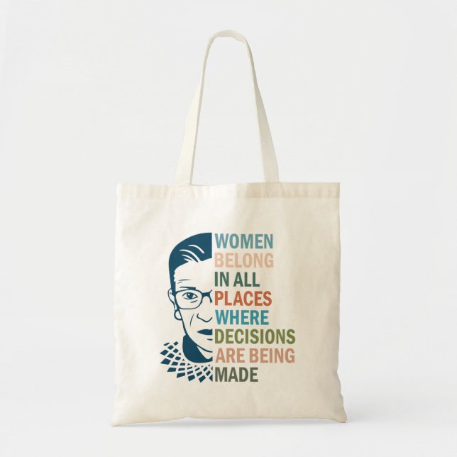 Tote Bag Ruth Bader Ginsburg, Femmes dans tous les lieux (Devant)