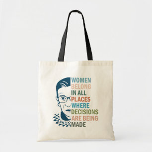 Tote Bag Ruth Bader Ginsburg, Femmes en tous lieux