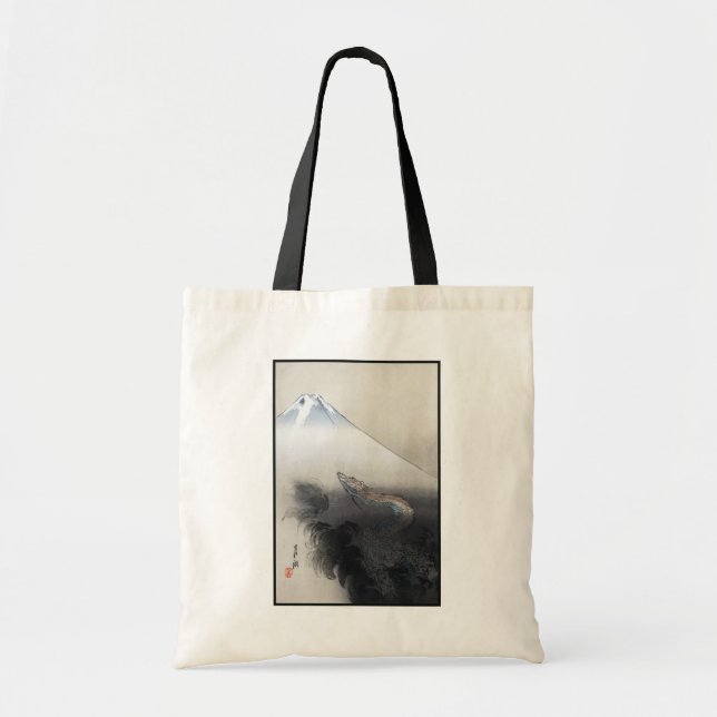 Tote Bag Ryu Shoten : Dragon éblouissant sur Fuji, Japon (Devant)