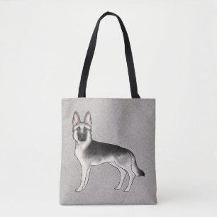 Tote Bag Sable argentée Berger allemand Chien de dessin ani