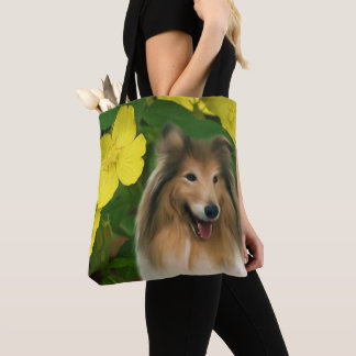 Tote Bag Sable Collie Jaune Primrose Chien Art