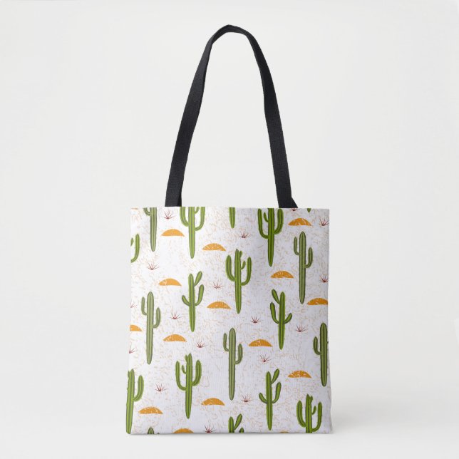Tote Bag Sable De Cactus : Style Mexicain Sans Couleur. (Devant)