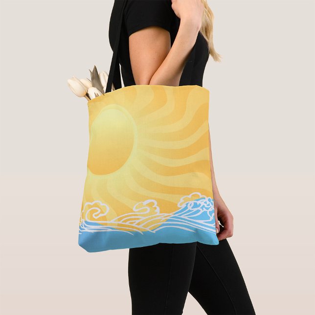 Tote Bag Sable Jaune Et Océan (Créateur téléchargé)